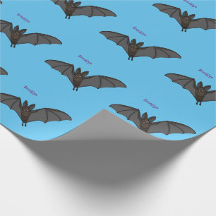 Big vampire bat cartoon illustration  wrapping paper