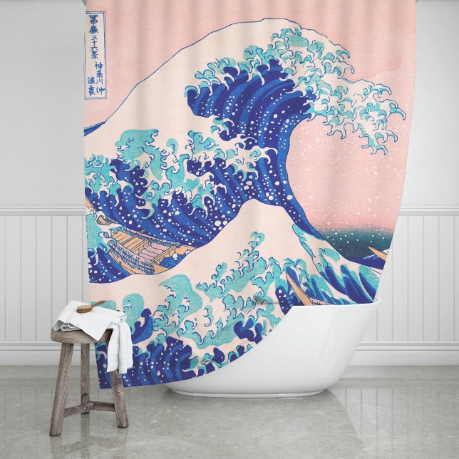 Big Wave Japanese Surf Painting Shower Curtain (Creator Uploaded)