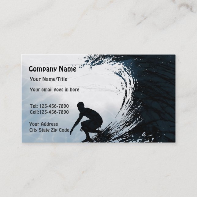 Big Wave Surfer Business Card (Front)