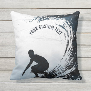 Big Wave Surfer Personalised Gift Outdoor Cushion