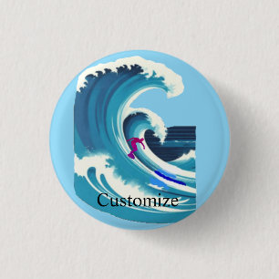 Big Wave Surfer Thunder_Cove 3 Cm Round Badge
