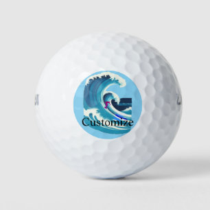 Big Wave Surfer Thunder_Cove Golf Balls
