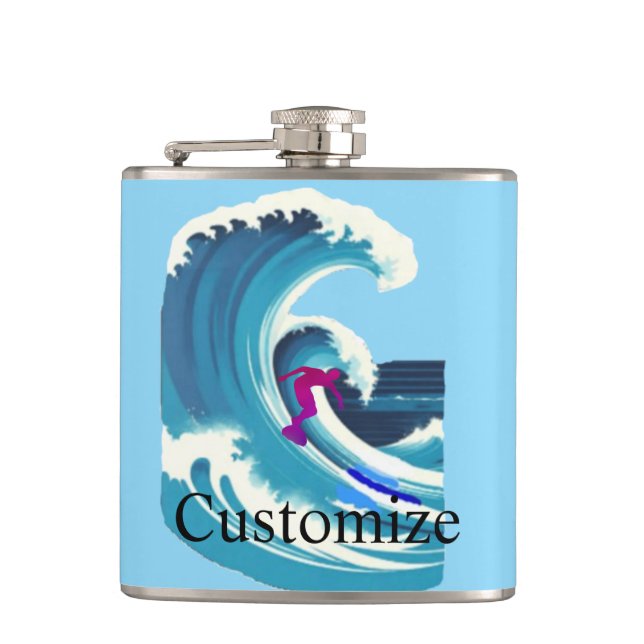 Big Wave Surfer Thunder_Cove Hip Flask (Front)