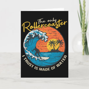 Big Wave Surfing Graphic Ocean Design For Surfer M Card