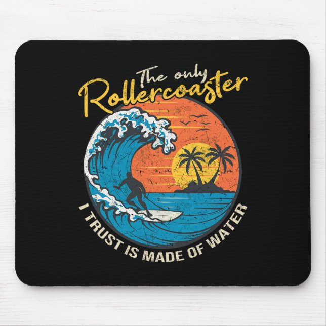 Big Wave Surfing Graphic Ocean Design For Surfer M Mouse Pad (Front)