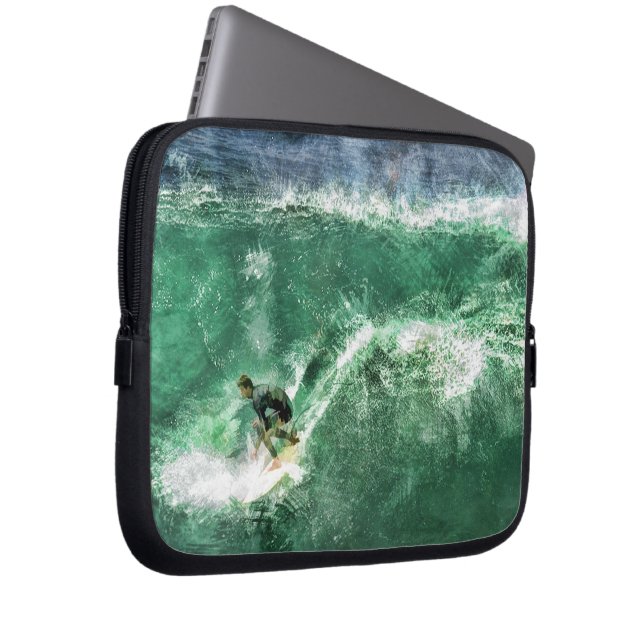 Big Wave Surfing Laptop Sleeve (Front Right)