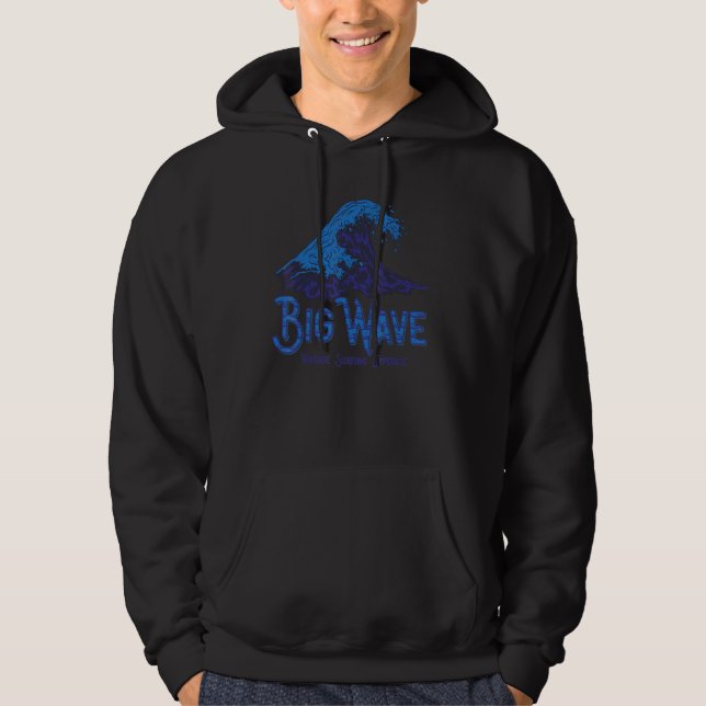 Big Wave Surfing Summer Miami Beach Hawaii Florida Hoodie (Front)