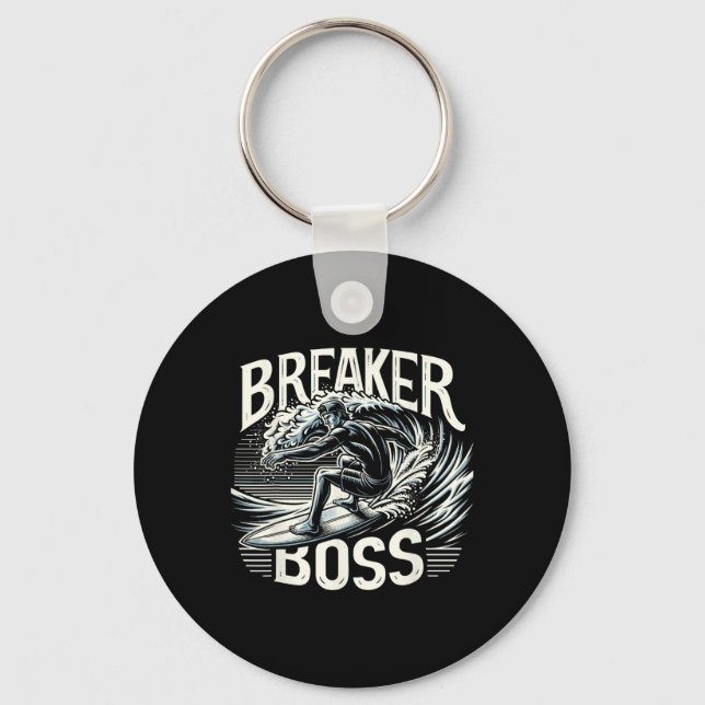 Big Wave Surfing Surfer Beach Wave Breaker Boss Su Key Ring (Front)