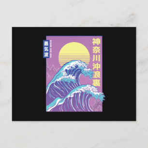 Big Wave Vaporwave Postcard