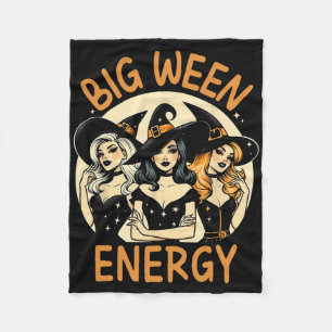 Big Ween Energy Halloween Vintage Witches Men Wome Fleece Blanket