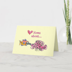 Big Wet Kiss Cartoon Fish Holiday Card