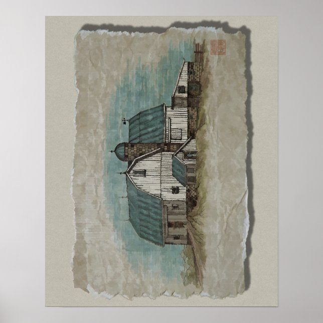 Big White Amish Barn Poster (Front)