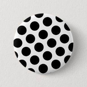Big White and Black Polka Dots 6 Cm Round Badge