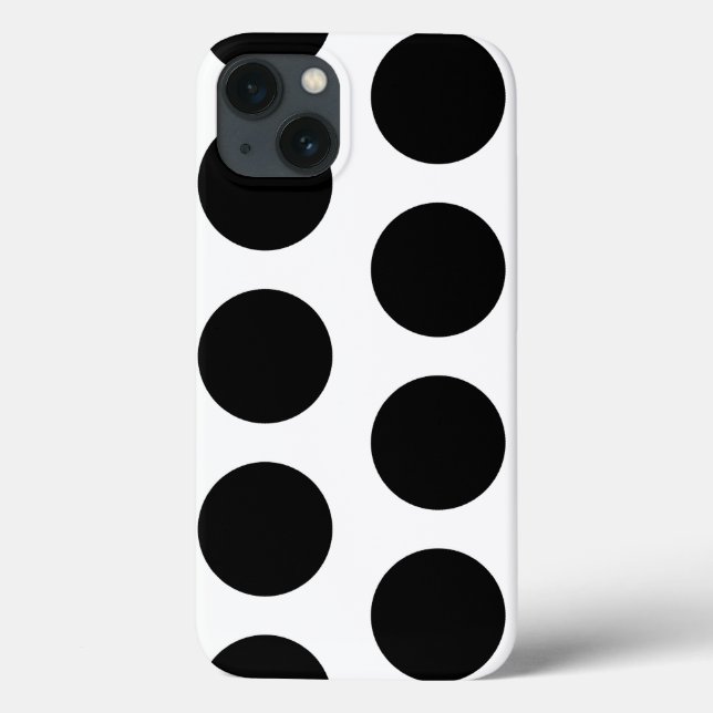Big White and Black Polka Dots Case-Mate iPhone Case (Back)