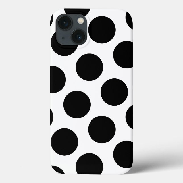 Big White and Black Polka Dots Case-Mate iPhone Case (Back)