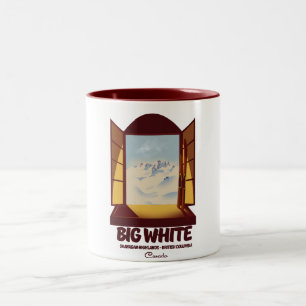 Big White British Columbia Canada ski poster Two-Tone Coffee Mug