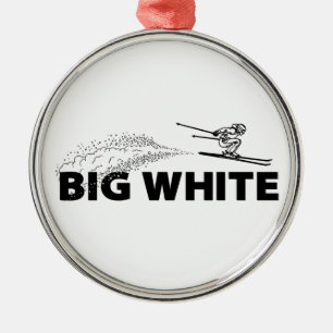 Big White British Columbia Ski Jumper Metal Ornament