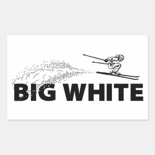 Big White British Columbia Ski Jumper Rectangular Sticker