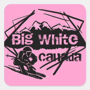 Big White Canada ski pink stickers