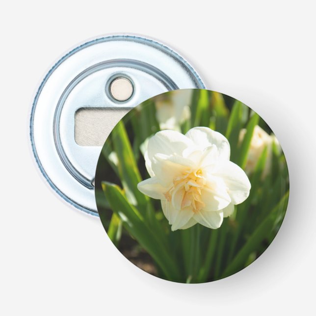 Big white daffodils on a spring day   bottle opener (Front)