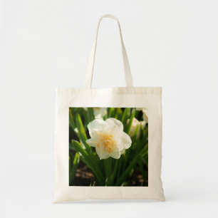 Big white daffodils on a spring day tote bag