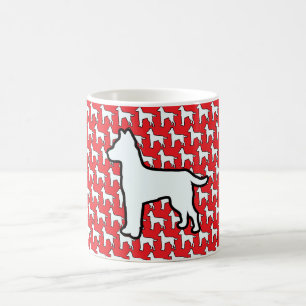 Big White Dog Red Coffee Mug
