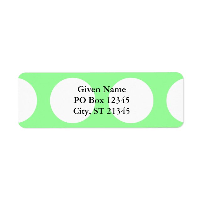 Big White Dots Return Address Label (Front)