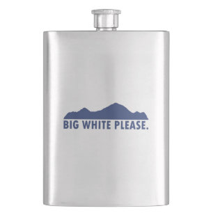 Big White Please Hip Flask