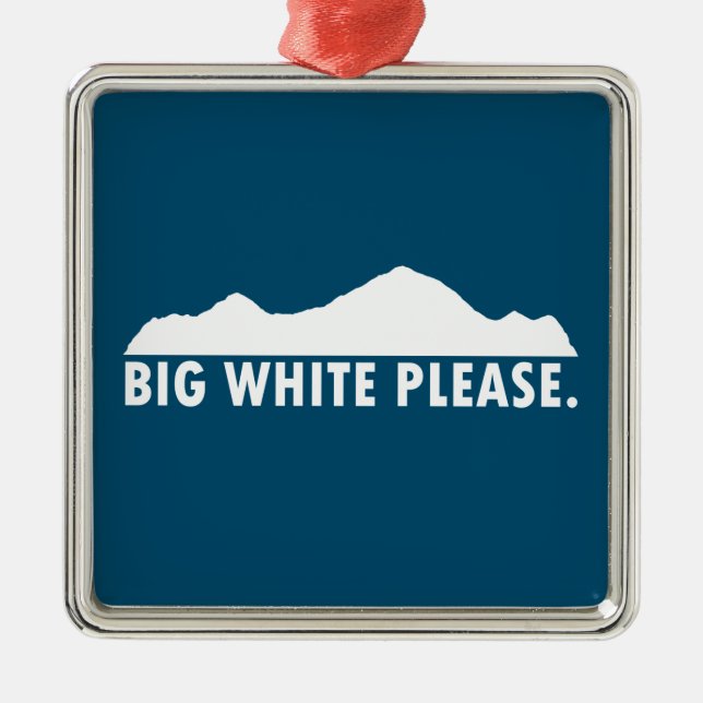 Big White Please Metal Ornament (Front)