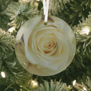 Big white rose glass tree decoration