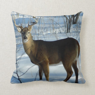 Big Whitetail Deer (Winter) Pillow