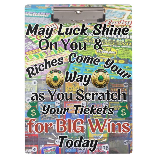 Big Wins Lucky Lottery Scratching Clipboard (Front)