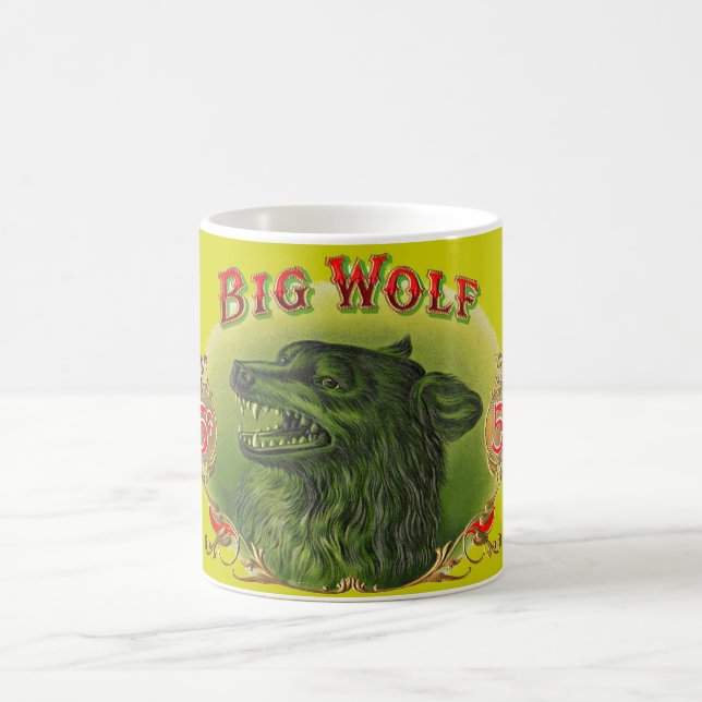 Big Wolf cigar label print Coffee Mug (Center)