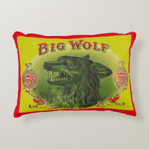 Big Wolf cigar label print Decorative Cushion