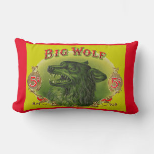 Big Wolf cigar label print Lumbar Cushion