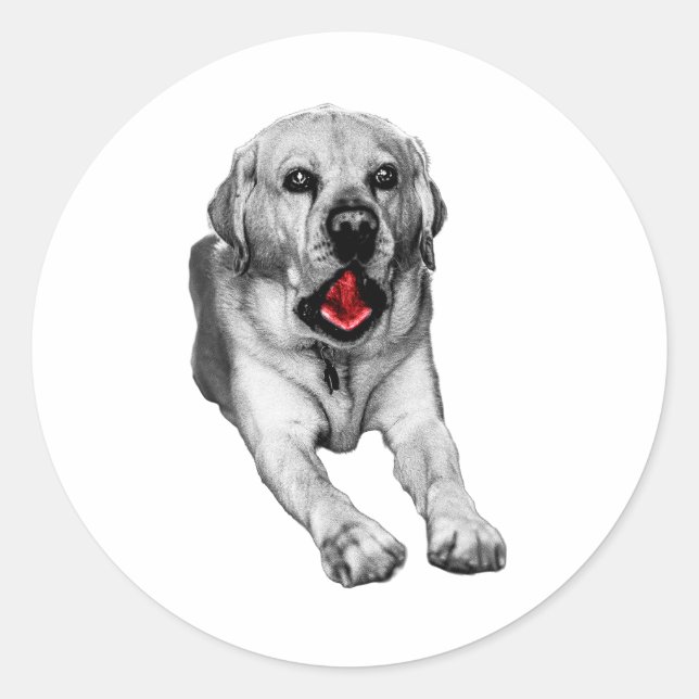 Big Yawn, Red Spark Classic Round Sticker (Front)