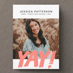 Big YAY Graduate Editable Graduation Announcement
