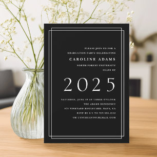 Big Year Graduation Party Invitation Black