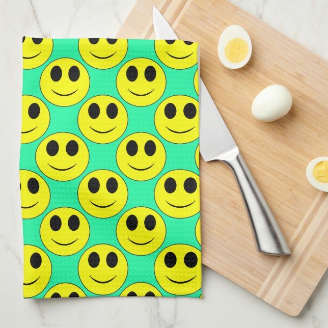 Big Yellow Allover Mint Green-Kitchen Towel (Quarter Fold)