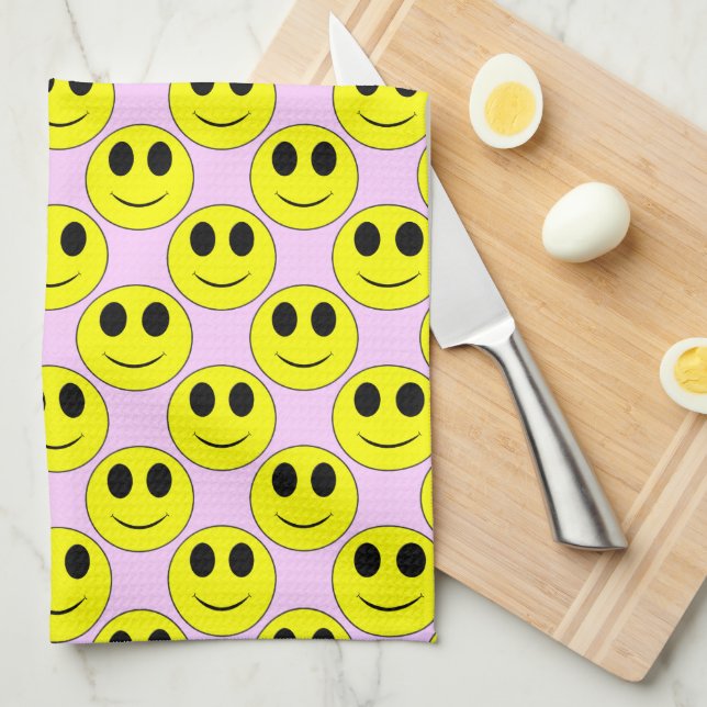 Big Yellow Allover Pale Purpl-Kitchen Towel (Quarter Fold)