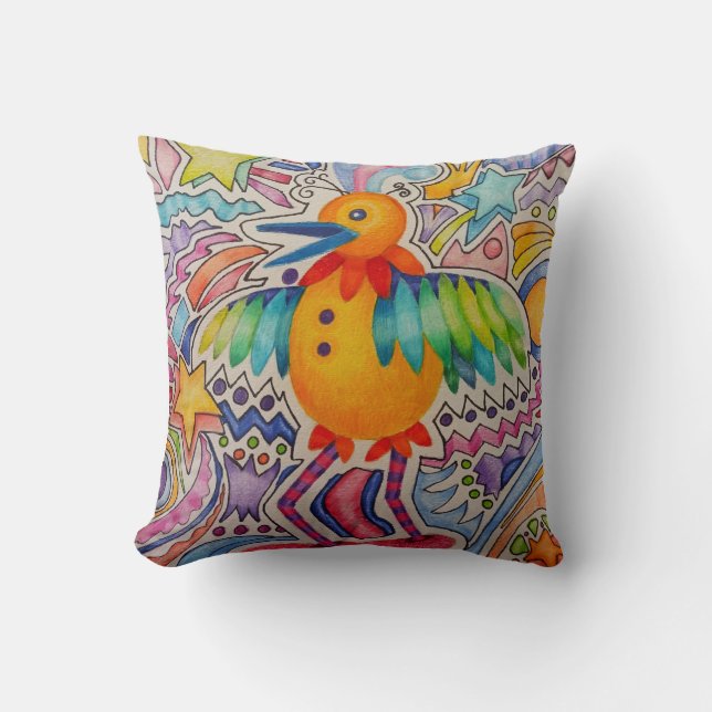 Big Yellow Bird Cushion (Front)