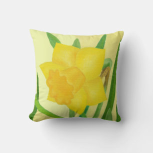 Big Yellow Daffodil throw pillow