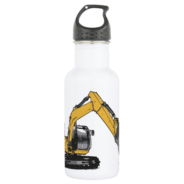 Big Yellow Excavator 532 Ml Water Bottle (Front)