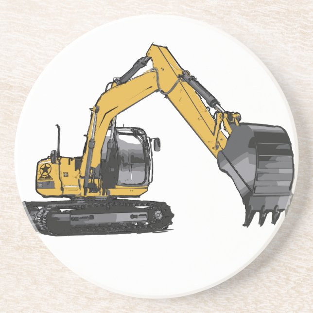 Big Yellow Excavator Coaster (Front)