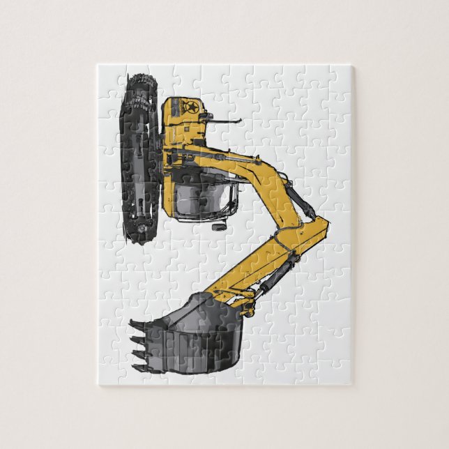 Big Yellow Excavator Jigsaw Puzzle (Vertical)