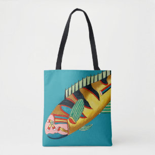 Big Yellow Fish Tote Bag