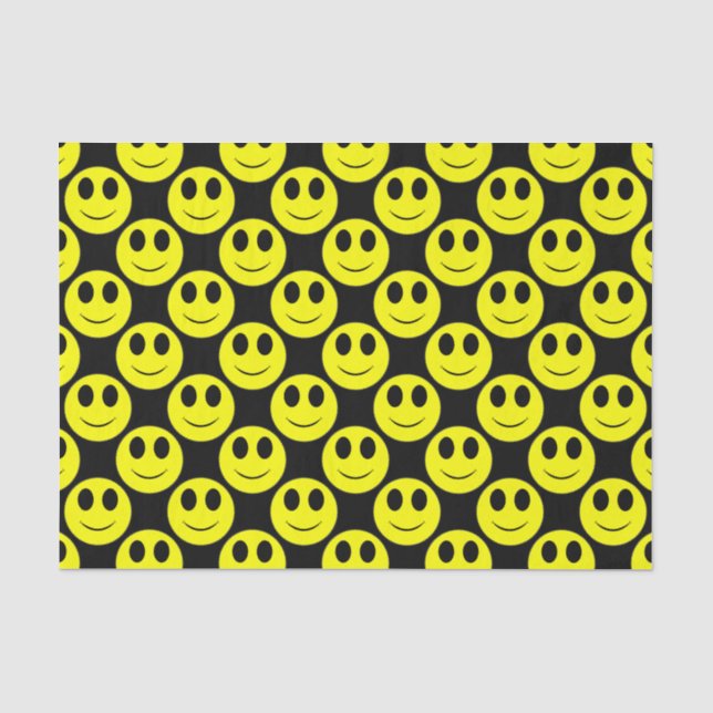 Big Yellow Happy Face Allover Tissue Paper (Front)