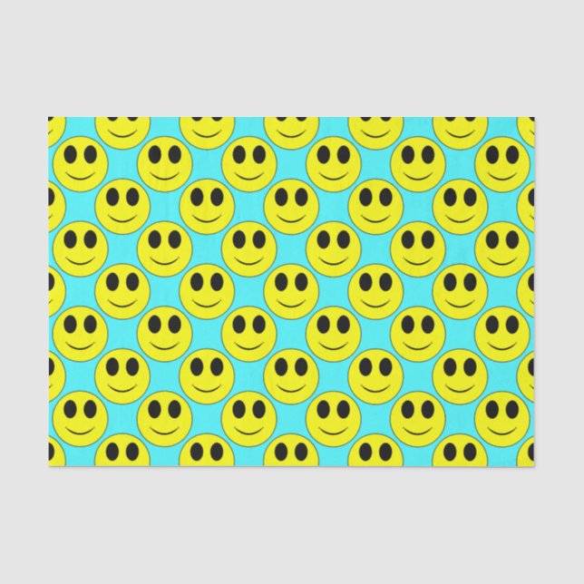 Big Yellow Happy Face Allover Tissue Paper (Front)
