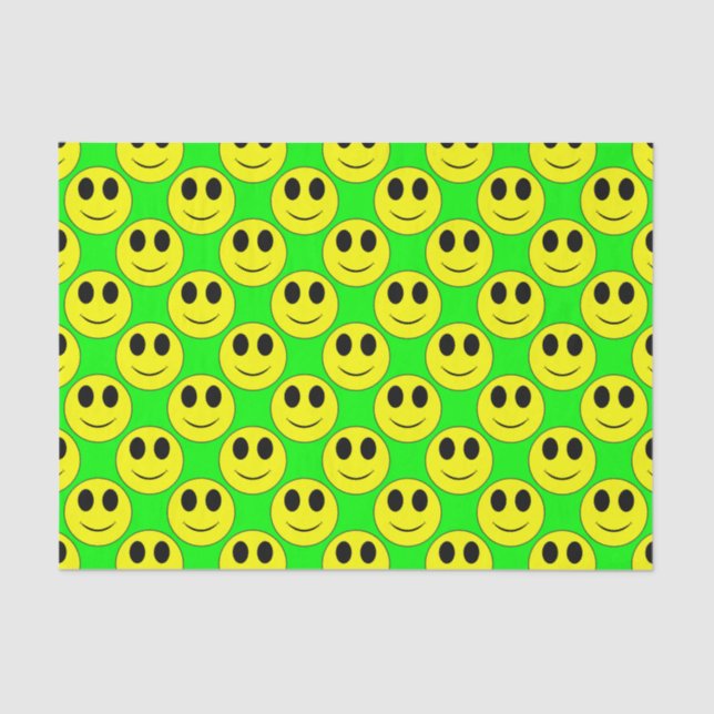 Big Yellow Happy Face Allover Tissue Paper (Front)