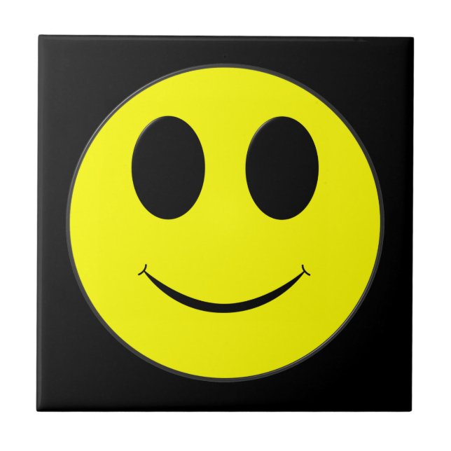 Big Yellow Happy Face Ceramic Tile (Front)